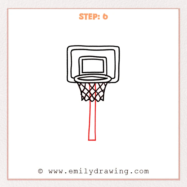 how to draw a basketball hoop - Step 6